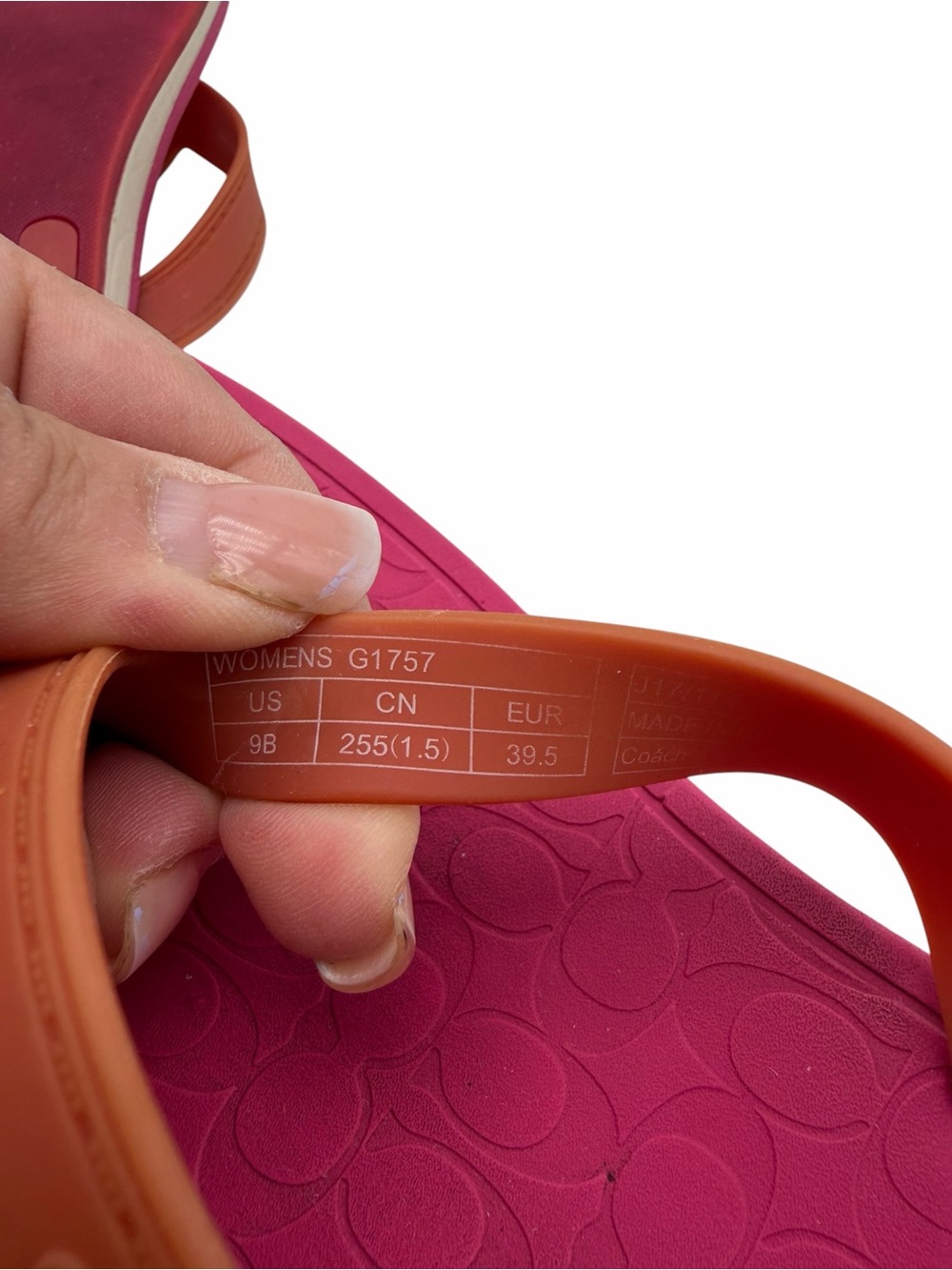 Coach Vintage Pink Rubber Flip Flops Signature Logo Thong Sandals Women’s Size 9 - Picture 6 of 8